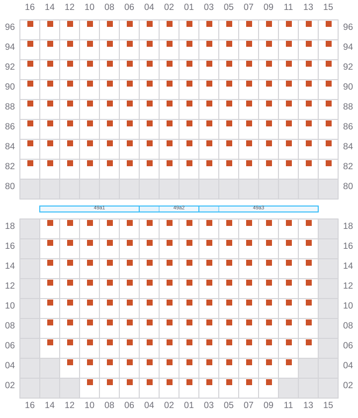 Bay 051 view and slots of CMA CGM MUSSET
