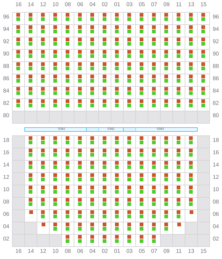Bay 053 view and slots of CMA CGM MUSSET