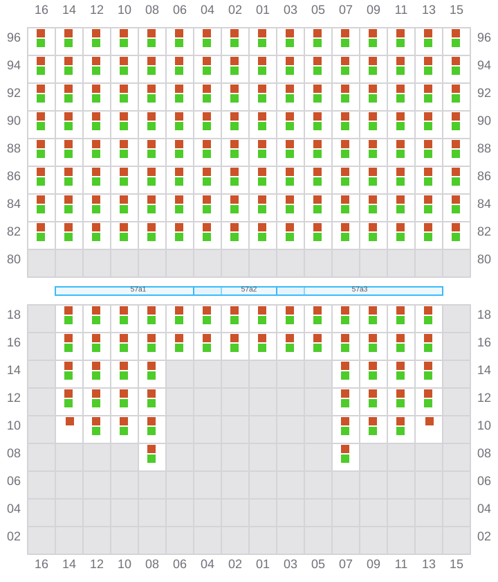 Bay 057 view and slots of CMA CGM MUSSET