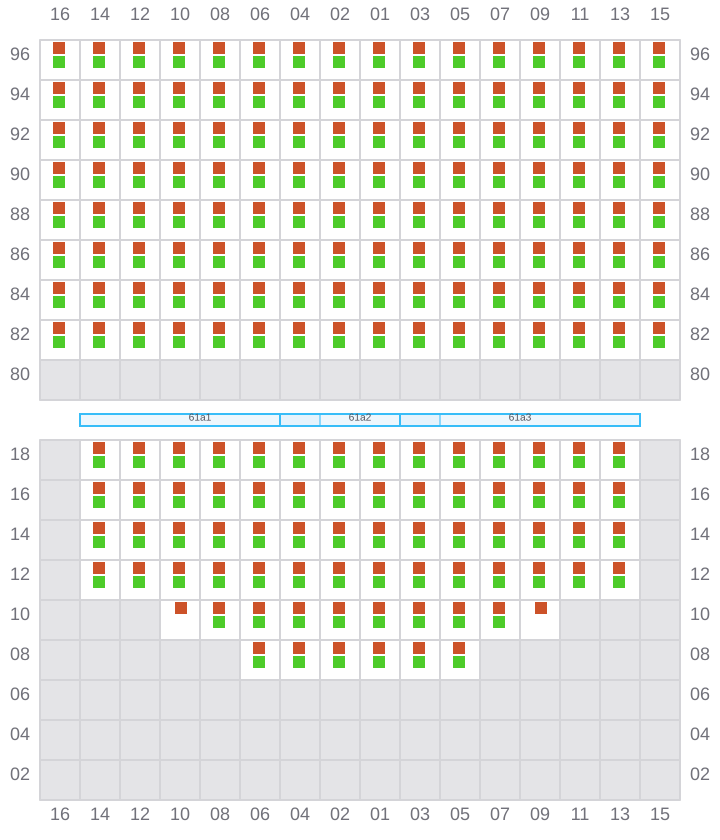 Bay 061 view and slots of CMA CGM MUSSET