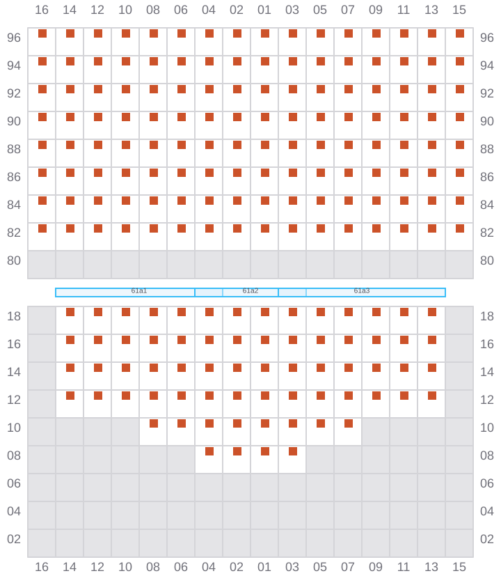 Bay 063 view and slots of CMA CGM MUSSET
