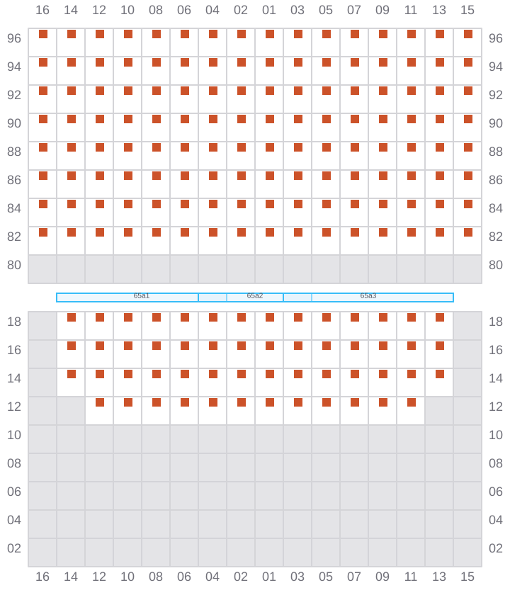 Bay 067 view and slots of CMA CGM MUSSET