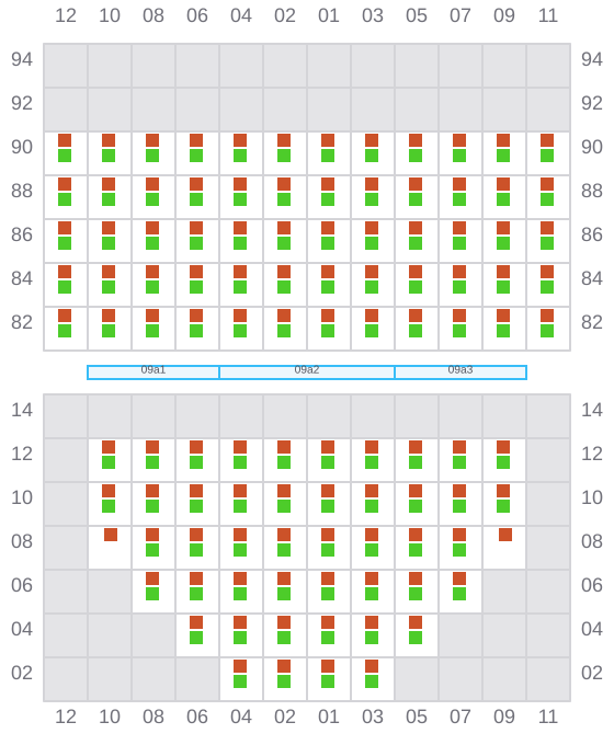 Bay 011 view and slots of VALENCE
