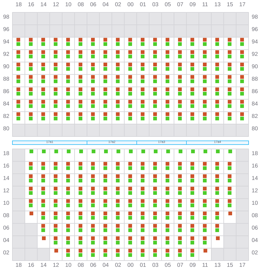 Bay 019 view and slots of MSC SILVIA