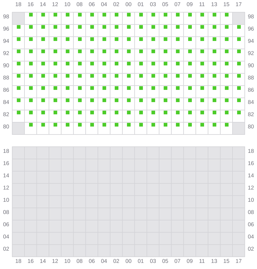 Bay 059 view and slots of MSC SILVIA
