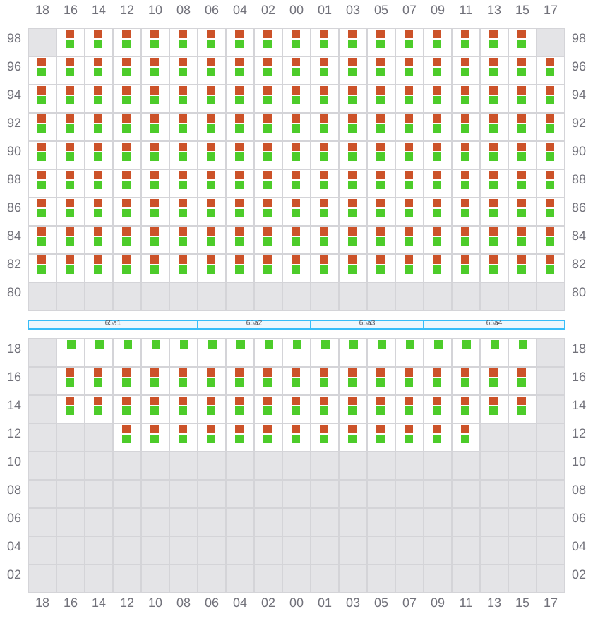 Bay 067 view and slots of MSC SILVIA