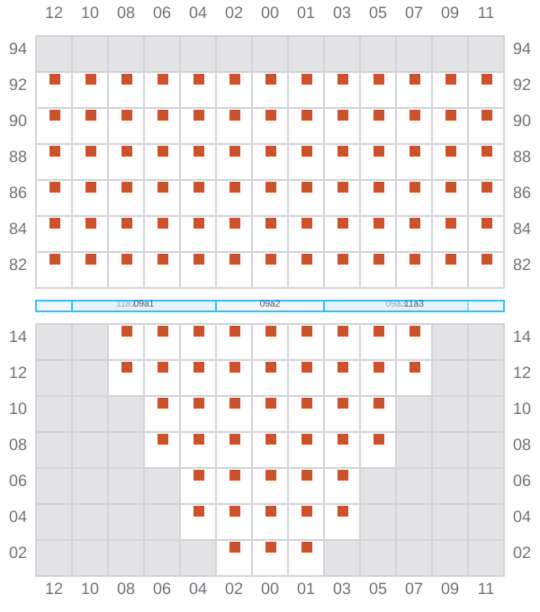 Bay 011 view and slots of DUBAI EXPRESS