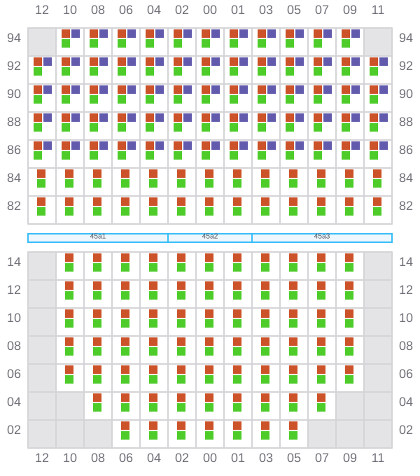 Bay 045 view and slots of DUBAI EXPRESS