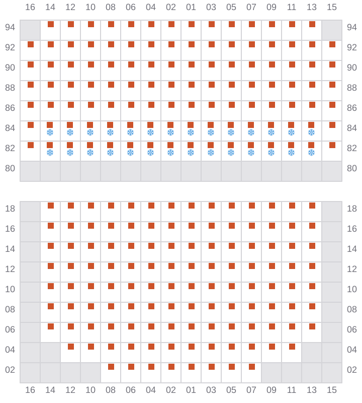 Bay 053 view and slots of ESL DANA