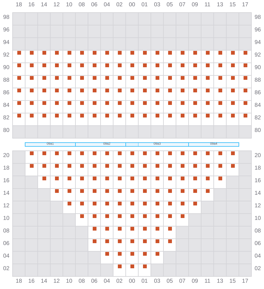 Bay 009 view and slots of HYUNDAI MARS