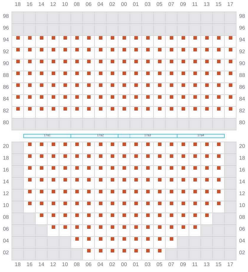 Bay 017 view and slots of HYUNDAI MARS