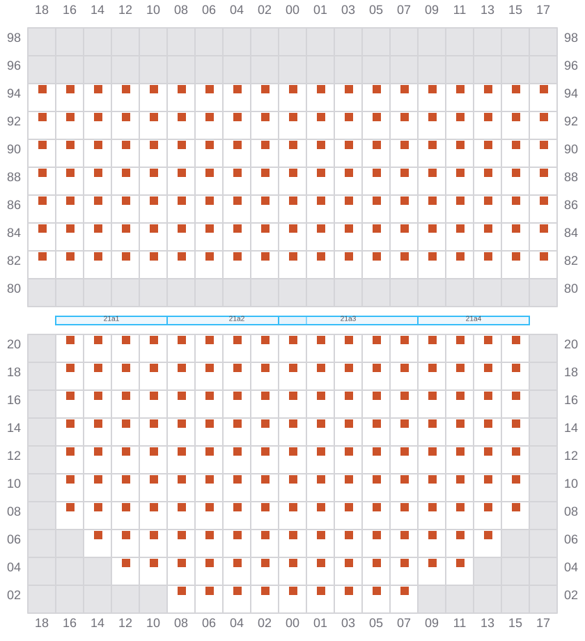 Bay 021 view and slots of HYUNDAI MARS