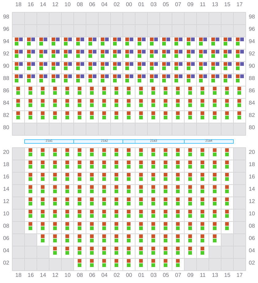 Bay 023 view and slots of HYUNDAI MARS