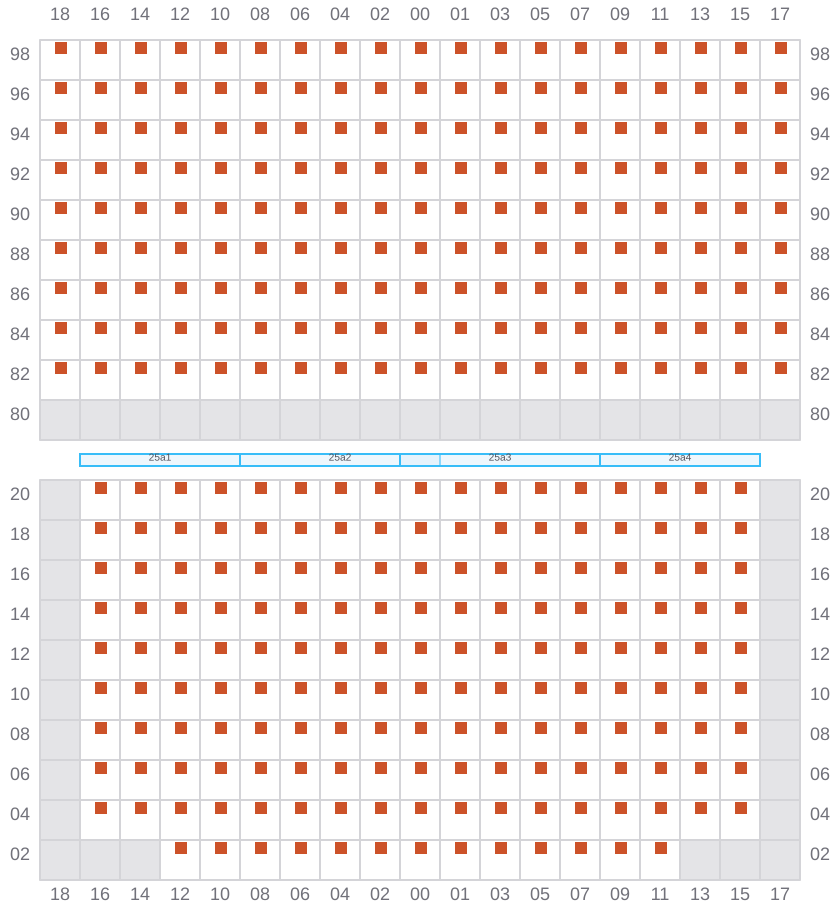 Bay 025 view and slots of HYUNDAI MARS