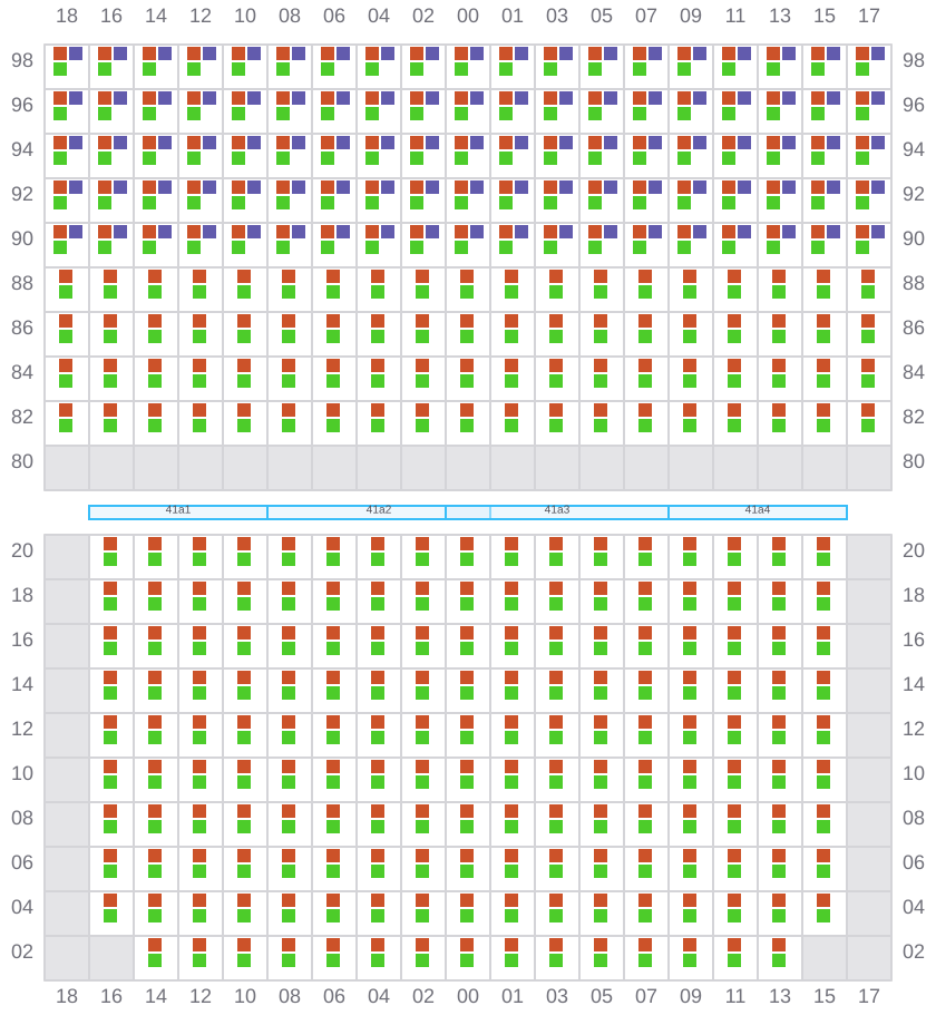Bay 043 view and slots of HYUNDAI MARS