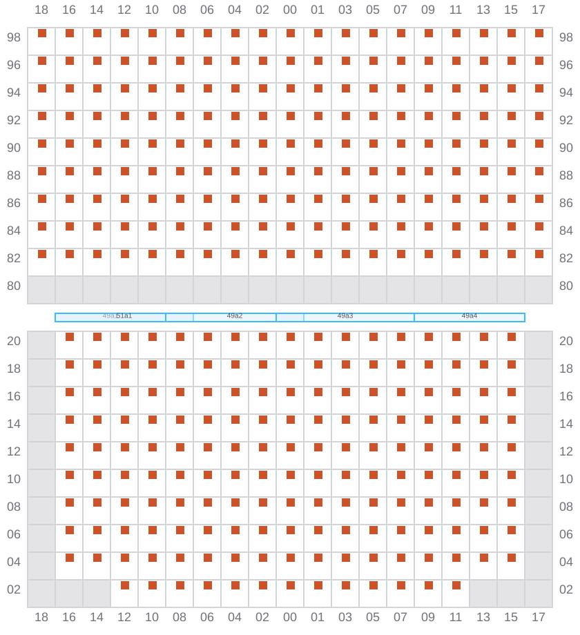 Bay 049 view and slots of HYUNDAI MARS