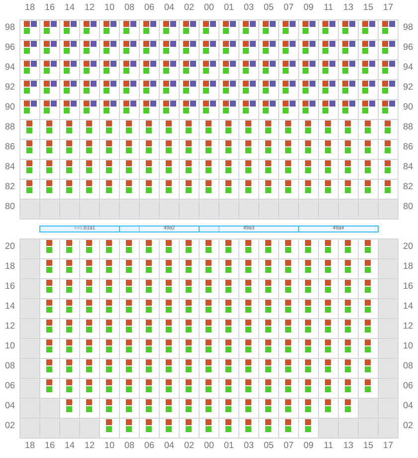 Bay 051 view and slots of HYUNDAI MARS