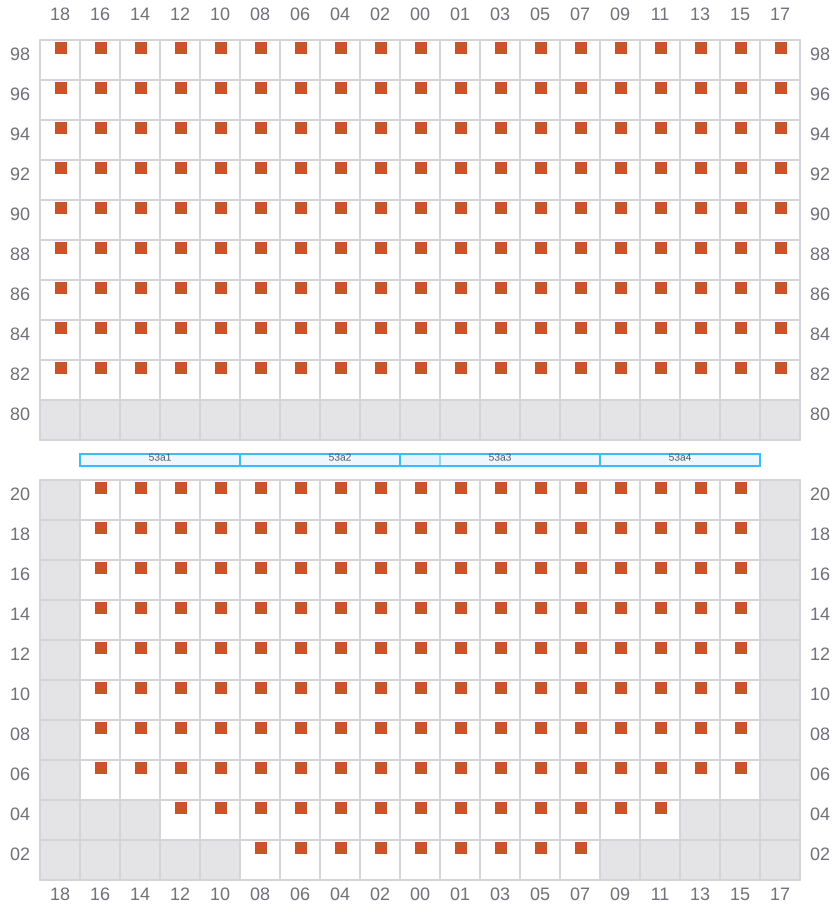 Bay 053 view and slots of HYUNDAI MARS