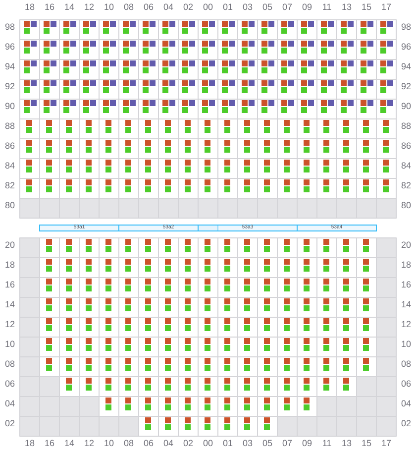 Bay 055 view and slots of HYUNDAI MARS