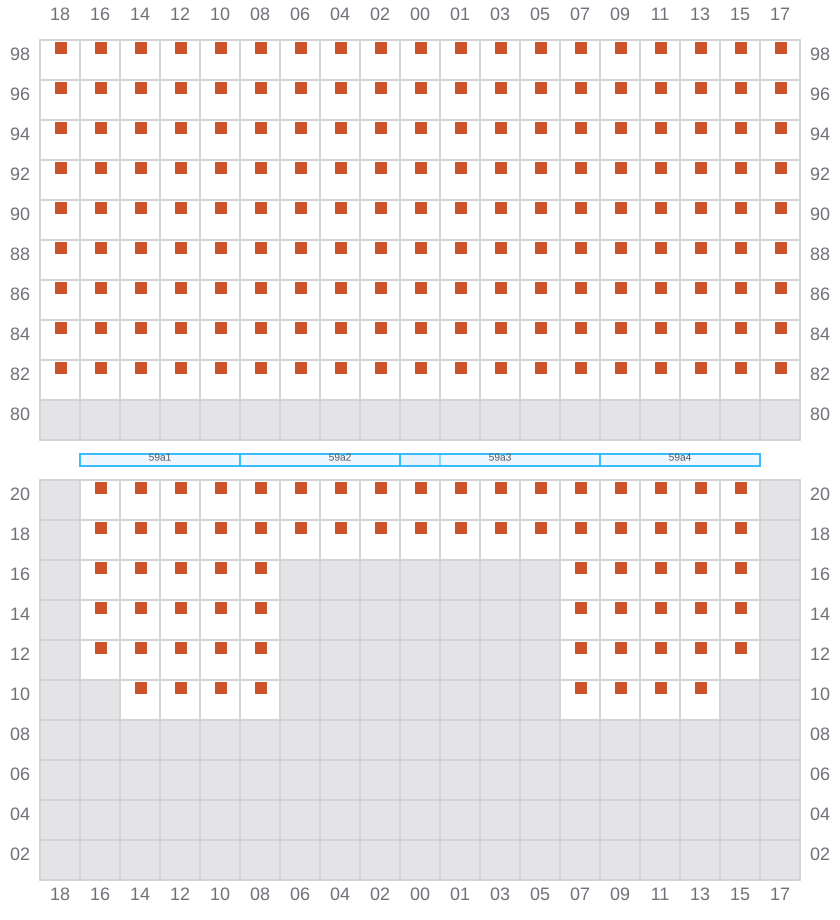 Bay 059 view and slots of HYUNDAI MARS