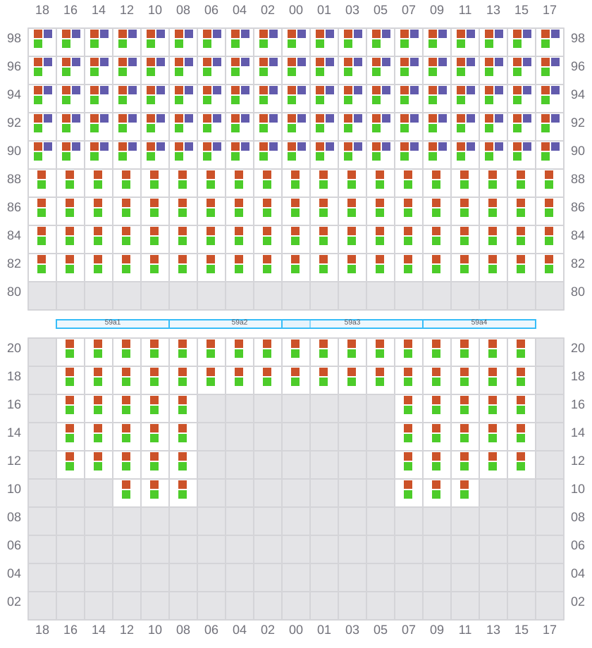 Bay 061 view and slots of HYUNDAI MARS