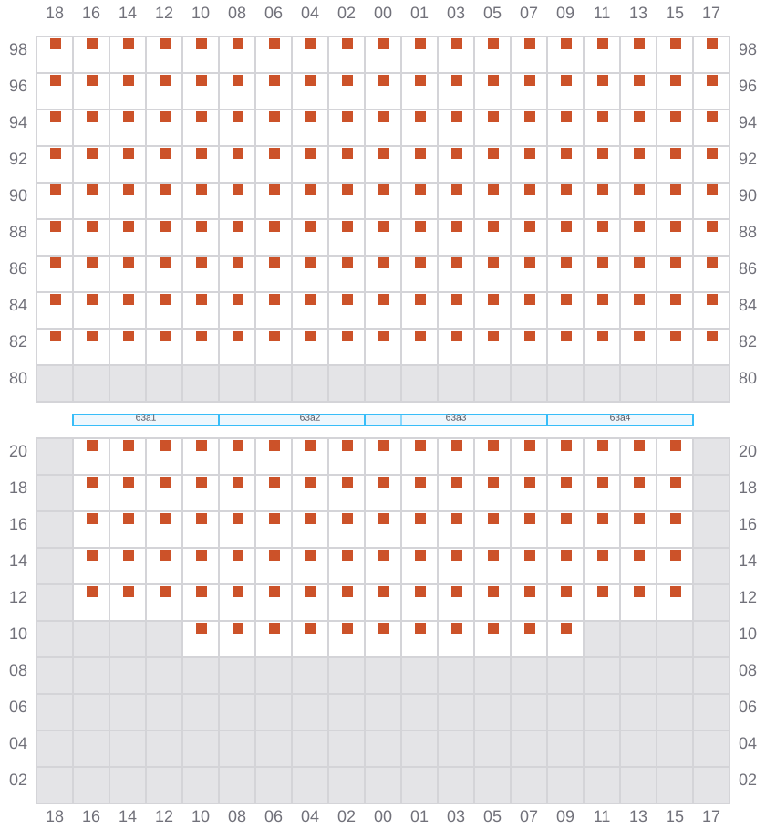 Bay 063 view and slots of HYUNDAI MARS