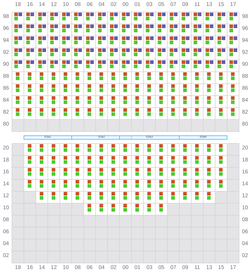 Bay 065 view and slots of HYUNDAI MARS