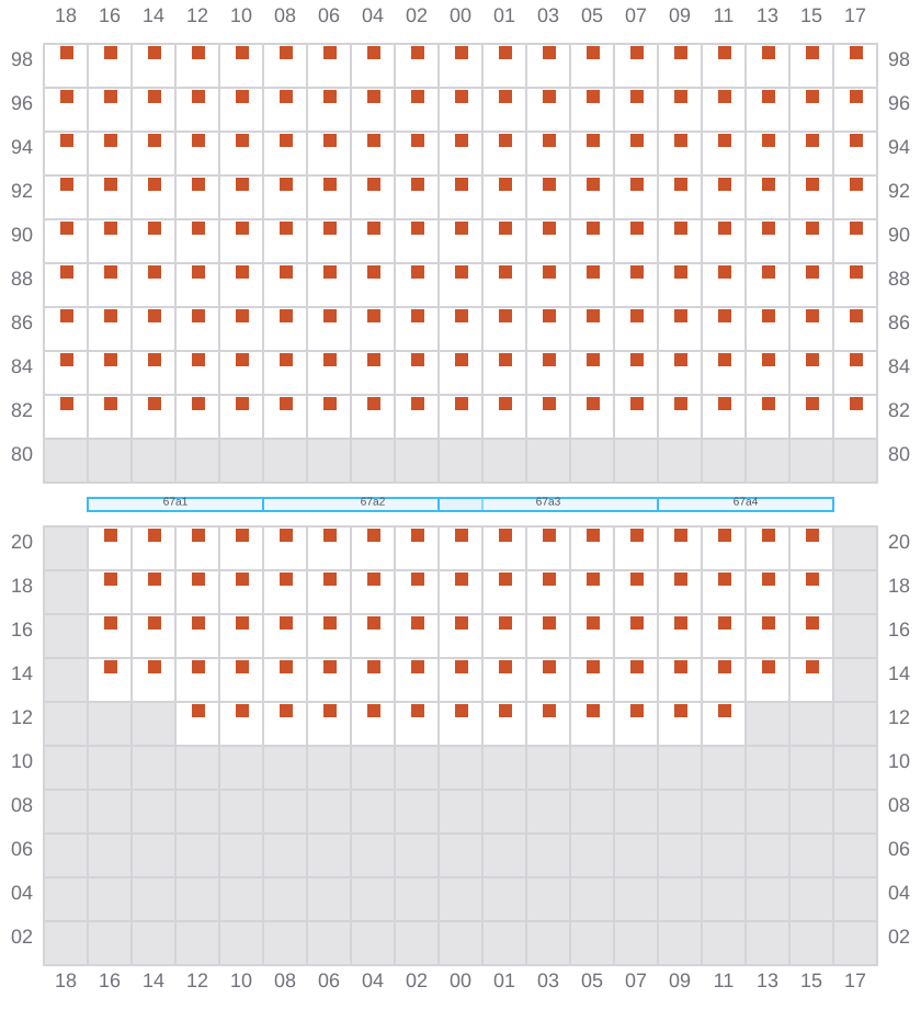 Bay 067 view and slots of HYUNDAI MARS
