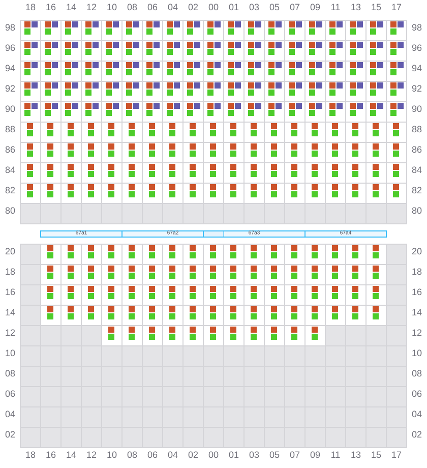 Bay 069 view and slots of HYUNDAI MARS