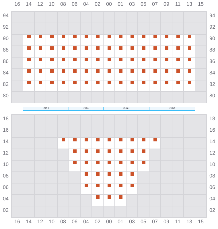 Bay 009 view and slots of CONTI CHIVALRY