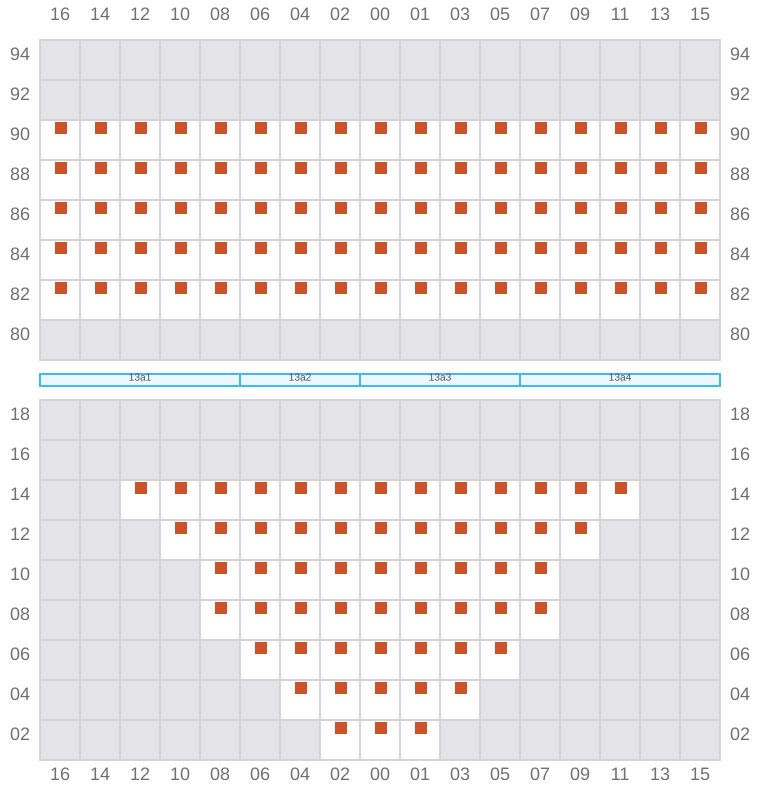 Bay 013 view and slots of CONTI CHIVALRY