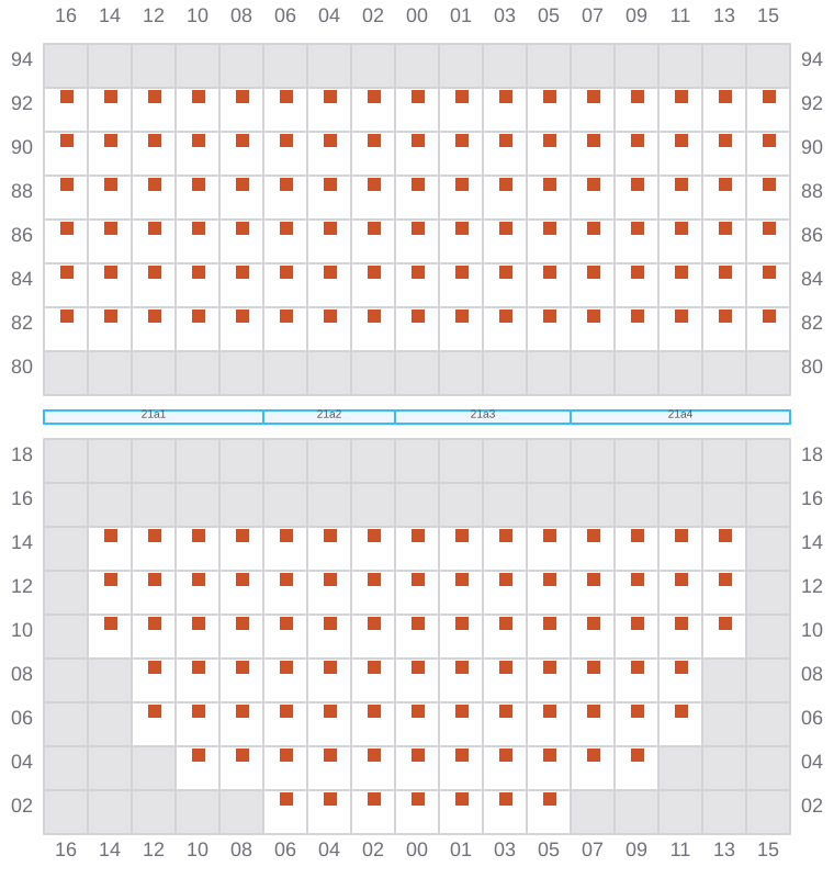 Bay 021 view and slots of CONTI CHIVALRY