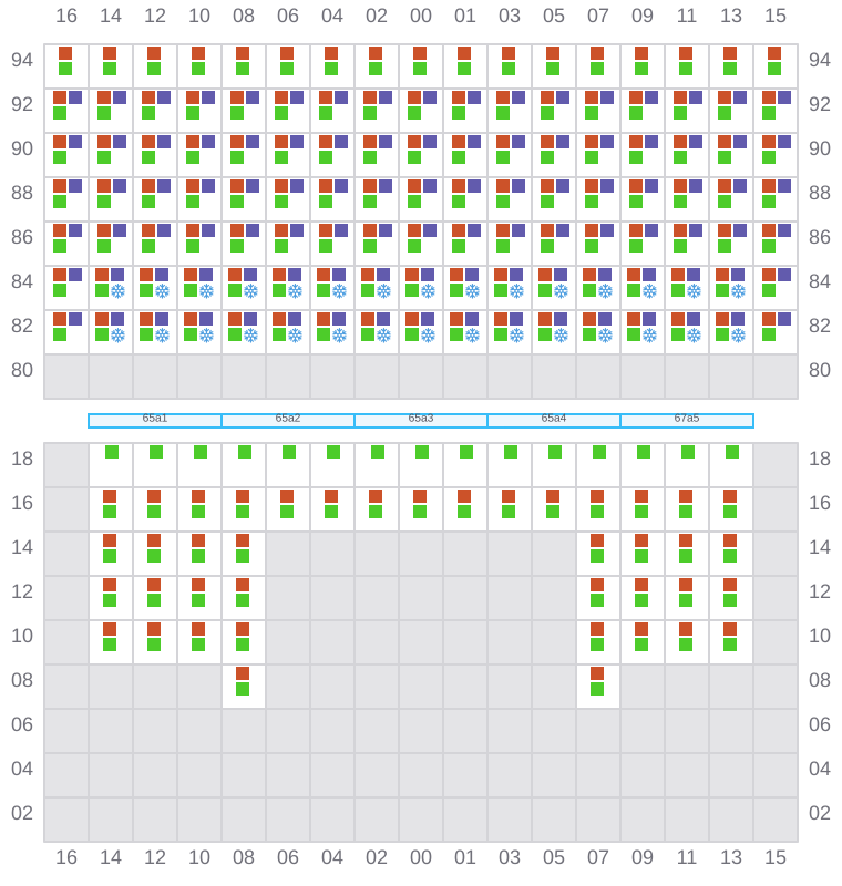 Bay 067 view and slots of CONTI CHIVALRY