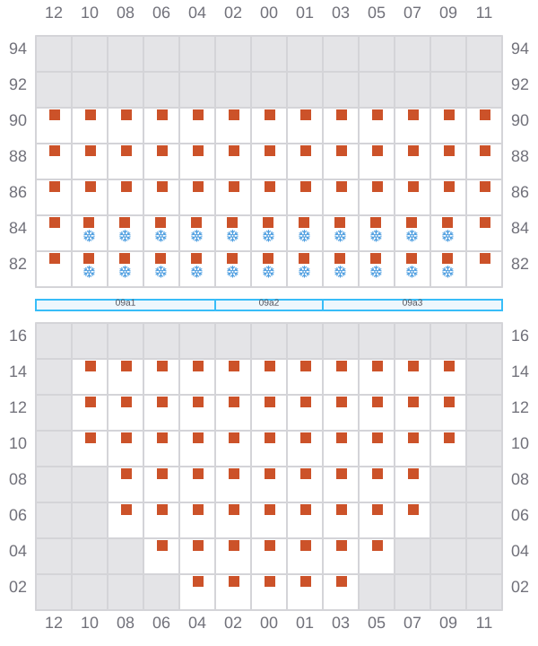 Bay 011 view and slots of HOPE ISLAND
