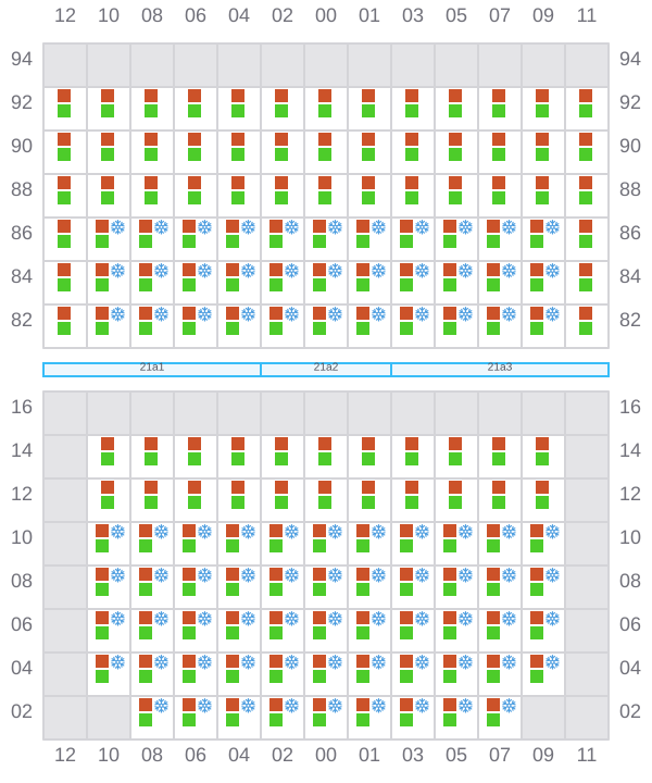 Bay 021 view and slots of HOPE ISLAND