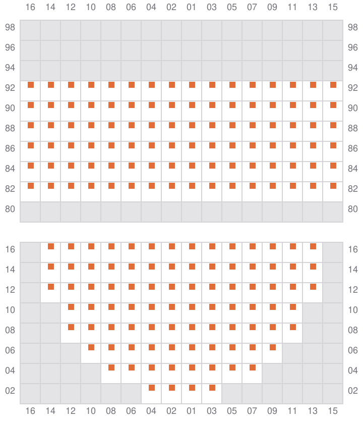 Bay 013 view and slots of MSC CADIZ