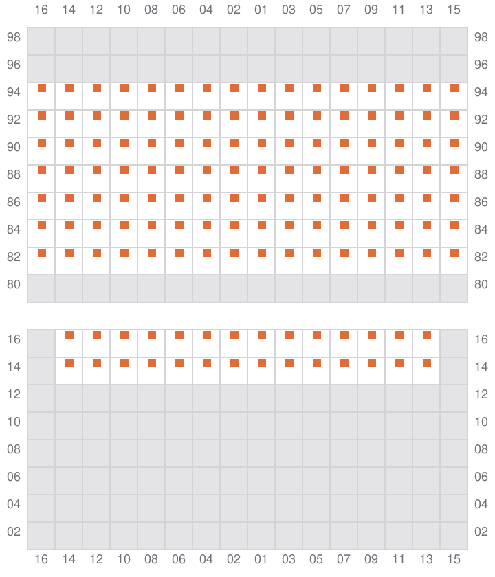 Bay 029 view and slots of MSC CADIZ