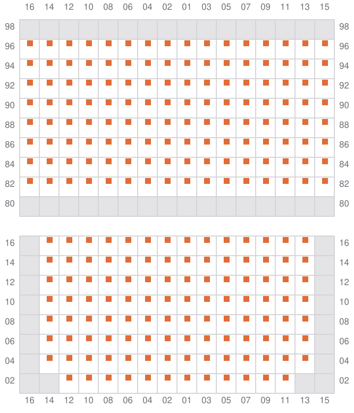 Bay 037 view and slots of MSC CADIZ