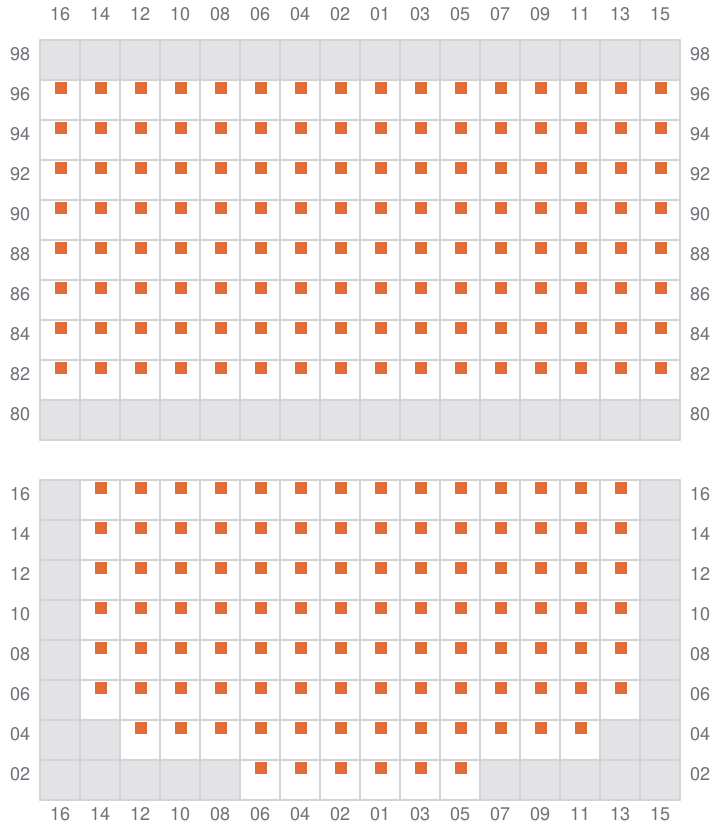 Bay 049 view and slots of MSC CADIZ
