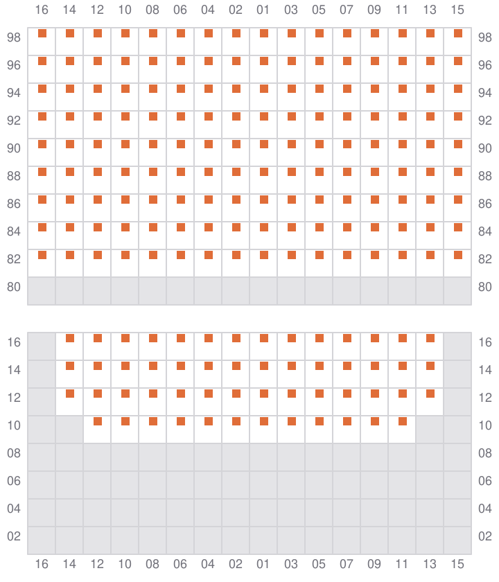 Bay 057 view and slots of MSC CADIZ