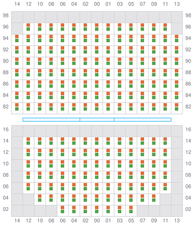 Bay 043 view and slots of YM EVOLUTION