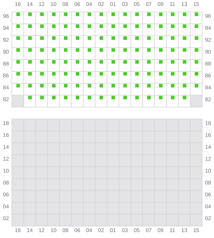 Bay 063 view and slots of MSC TASMAN VI
