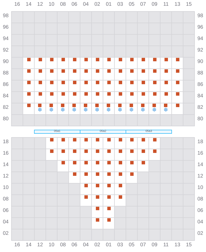 Bay 007 view and slots of CMA CGM MOZART
