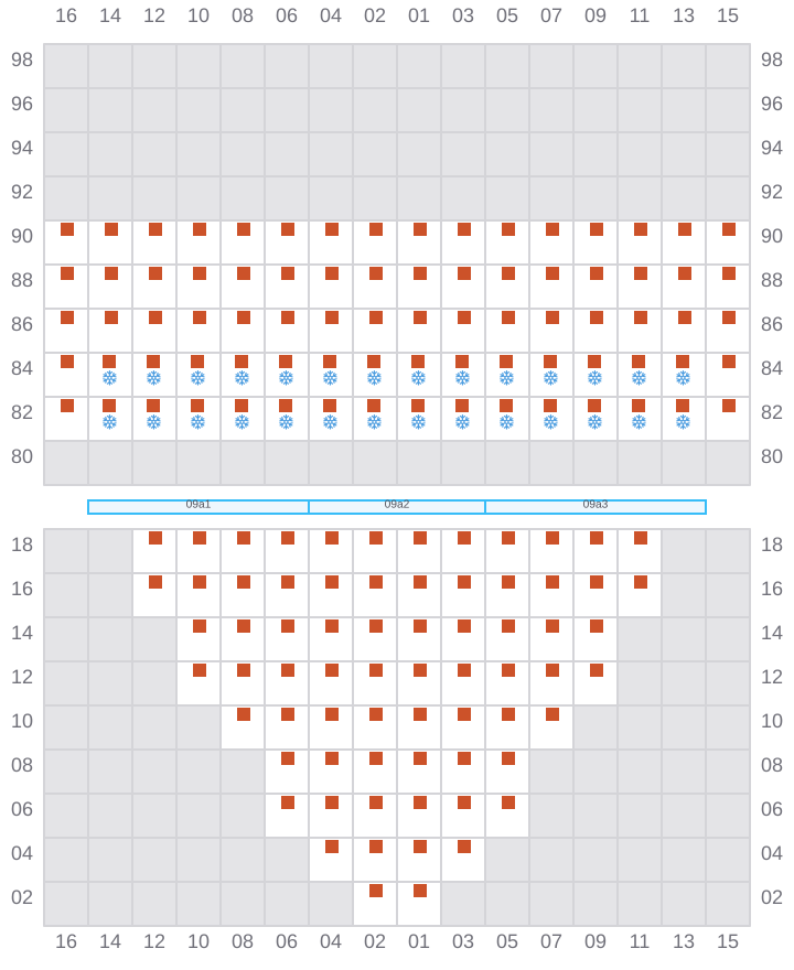Bay 011 view and slots of CMA CGM MOZART
