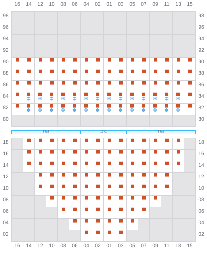 Bay 015 view and slots of CMA CGM MOZART