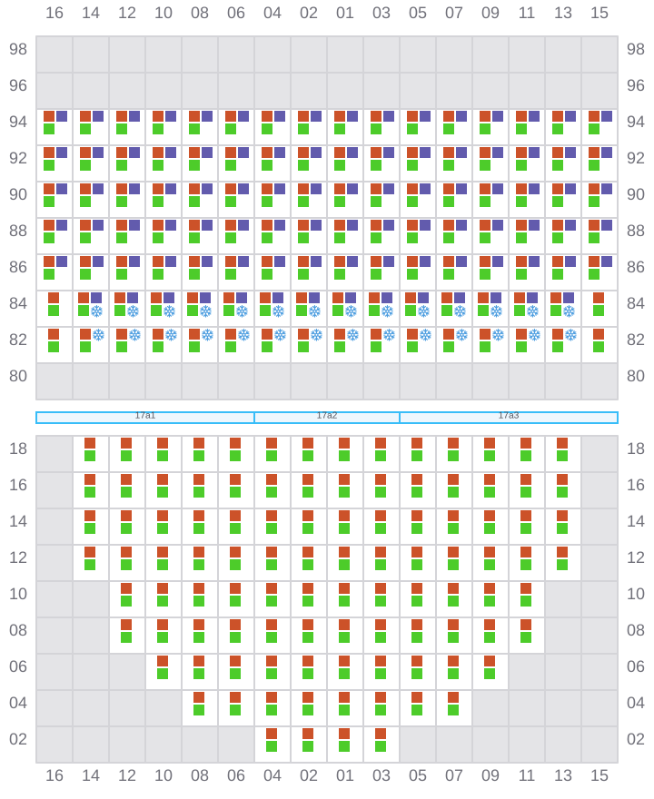 Bay 017 view and slots of CMA CGM MOZART