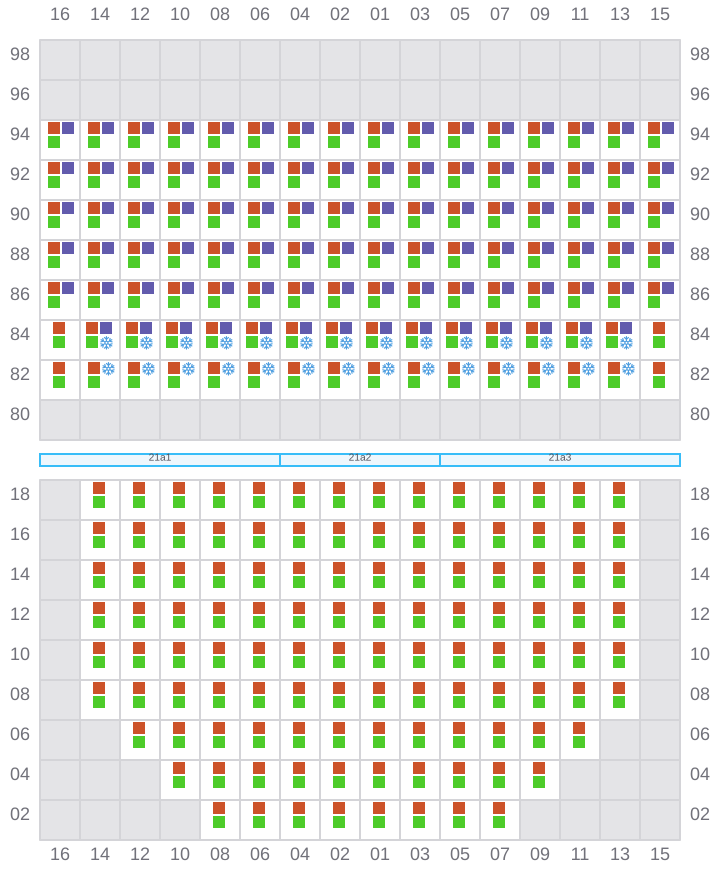 Bay 021 view and slots of CMA CGM MOZART