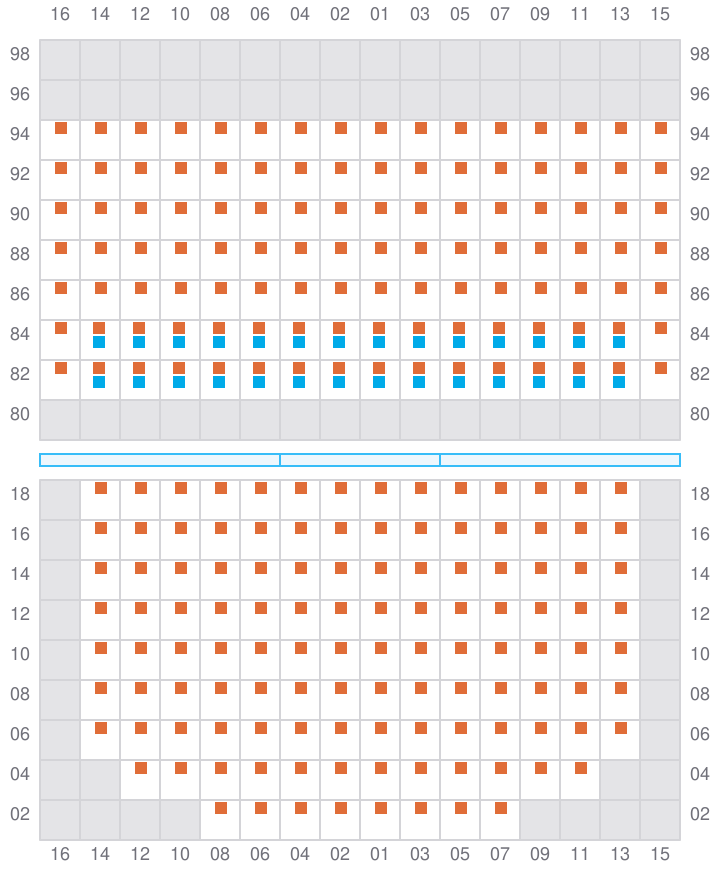Bay 023 view and slots of CMA CGM MOZART