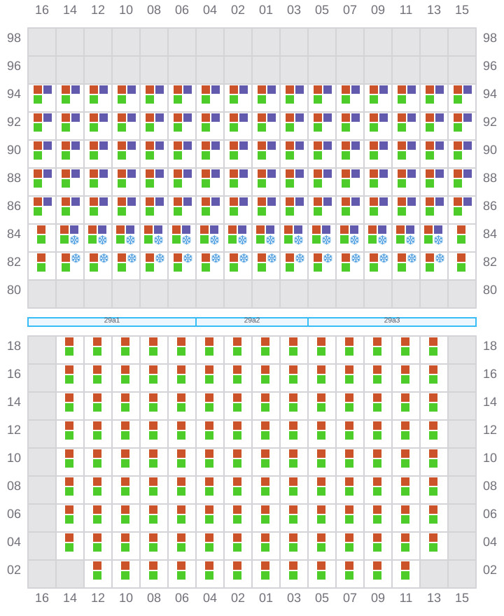 Bay 029 view and slots of CMA CGM MOZART