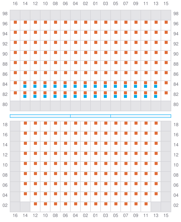 Bay 035 view and slots of CMA CGM MOZART